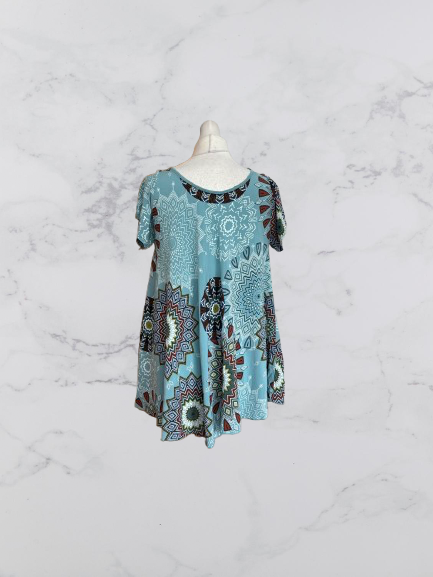 New Collection Short Sleeve Swing Top Colour Sage One Size 10-18