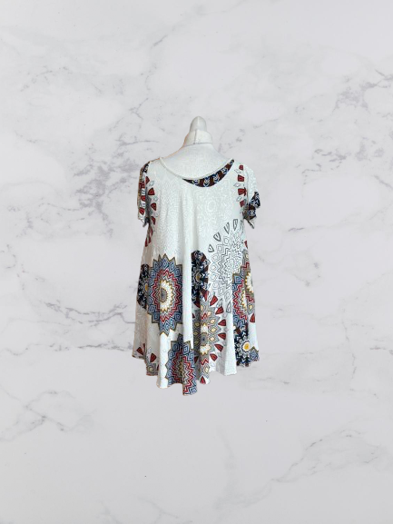 New Collection Short Sleeve Swing Top Colour Beige One Size 10-18