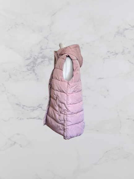 Blu Deise Puffer Hooded Longline Gilet Colour Blush Pink Size 48 UK Size 18