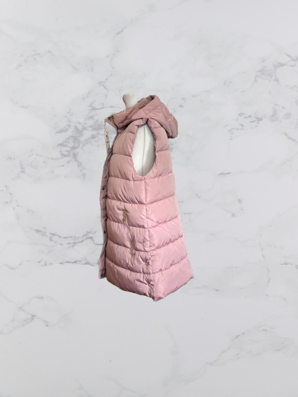 Blu Deise Puffer Hooded Longline Gilet Colour Blush Pink Size 50 UK Size 20