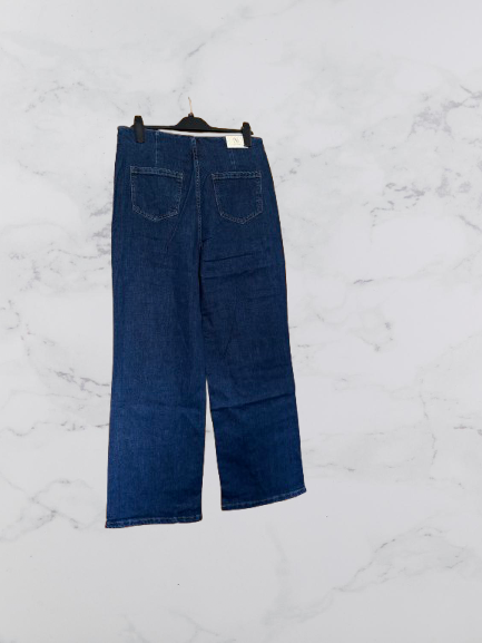 FolyRose High Waisted Wide Leg Jeans Colour Dark Denim Size 14