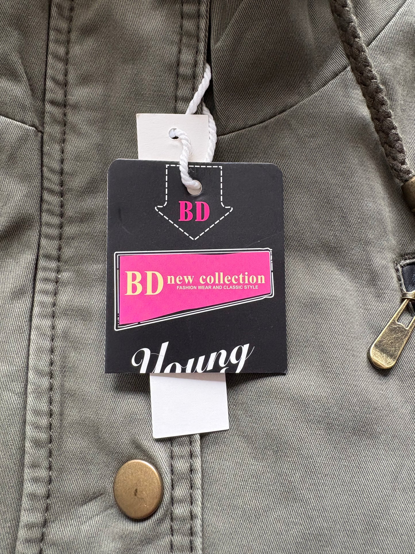 BD New Collection Hooded Parka Jacket Colour Khaki Size 10