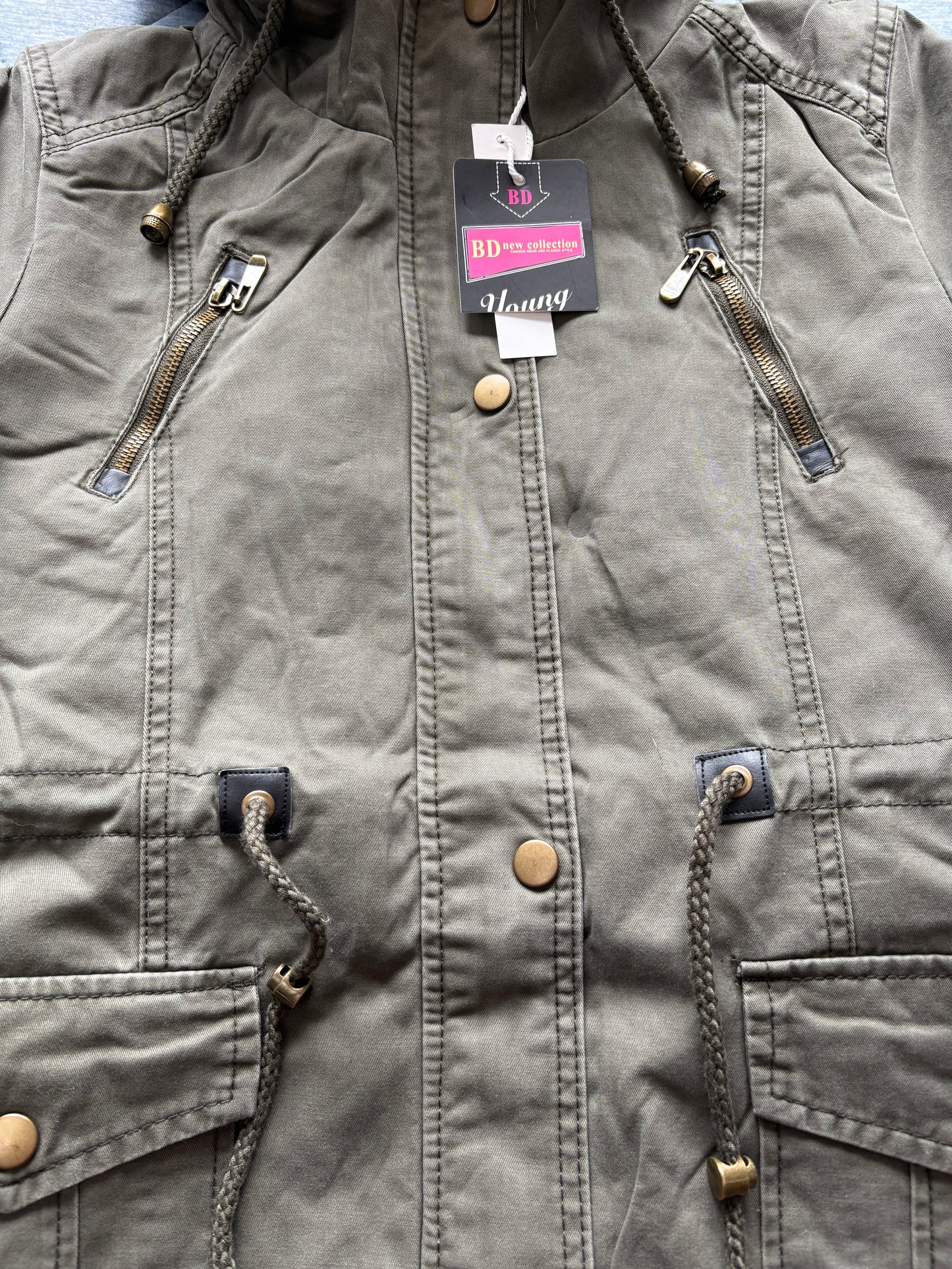 BD New Collection Hooded Parka Jacket Colour Khaki Size 10