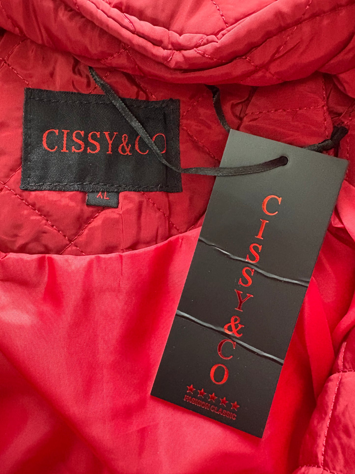 Cissy & Co Lightweight Quilted Jacket Colour Red Size XL