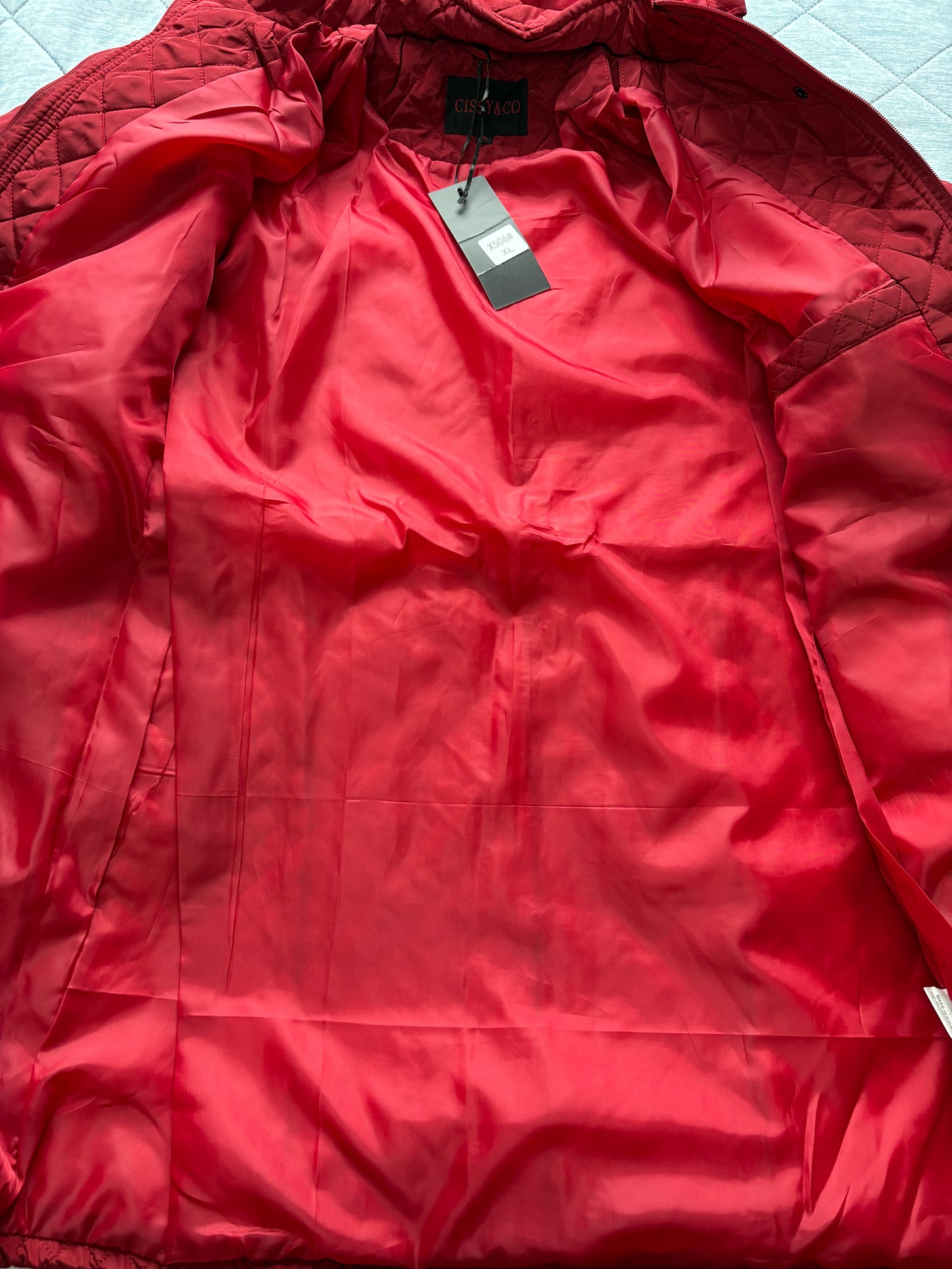 Cissy & Co Lightweight Quilted Jacket Colour Red Size XL