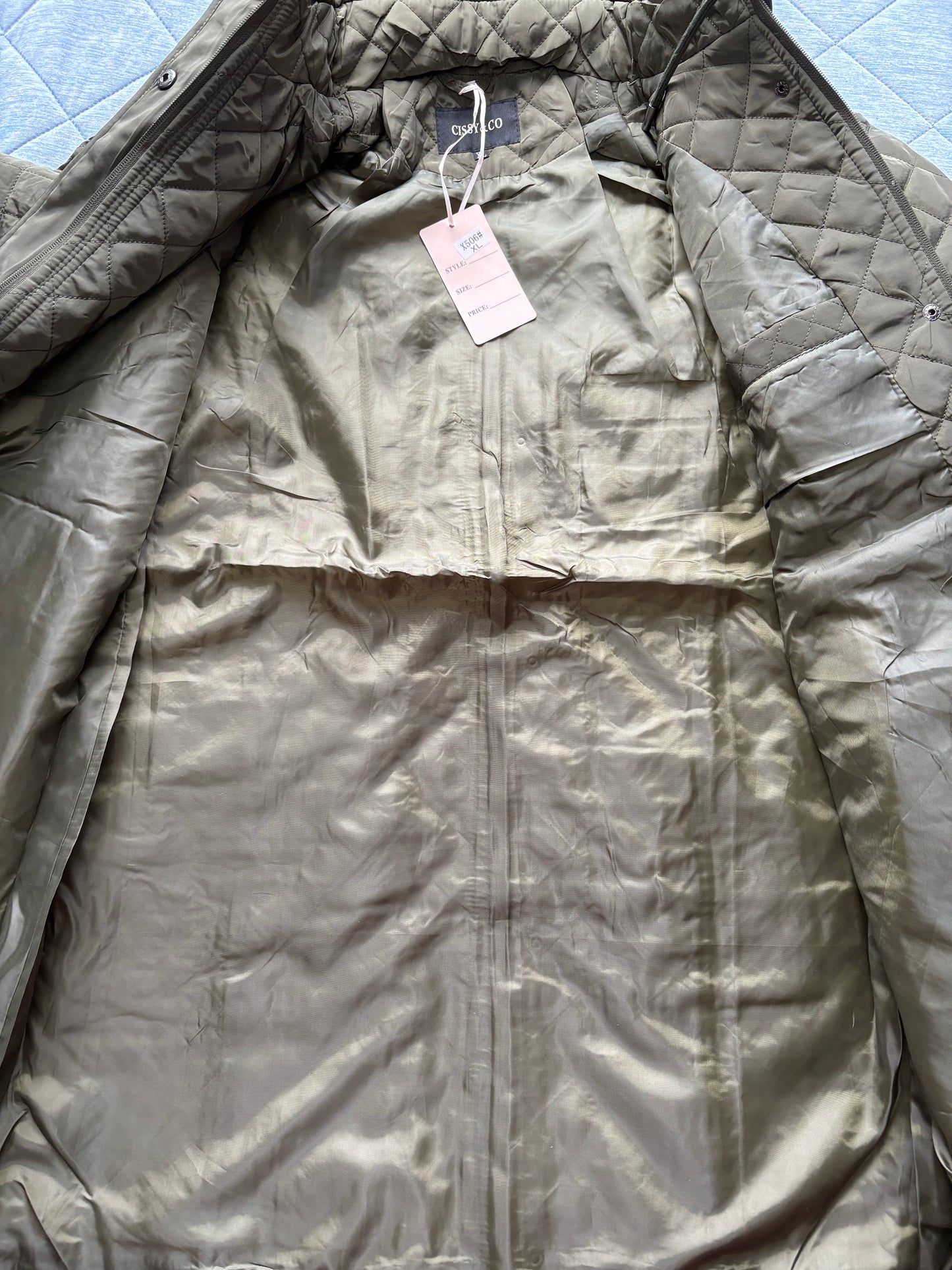 Cissy & Co Lightweight Quilted Jacket Colour Dark Green Size XL