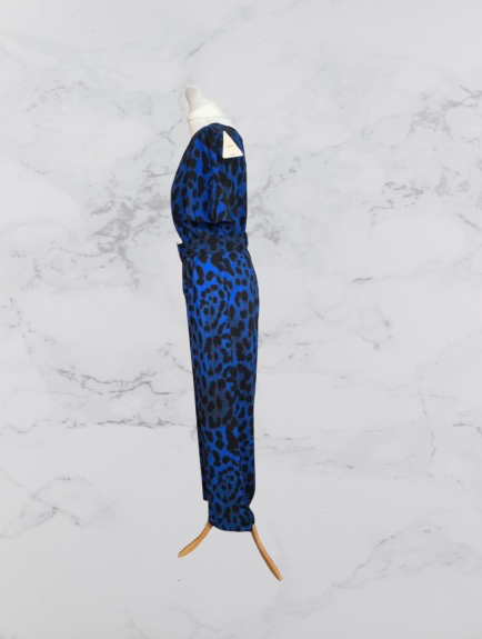 Dancing Leopard Print Jumpsuit Colour Blue/Black Size 12