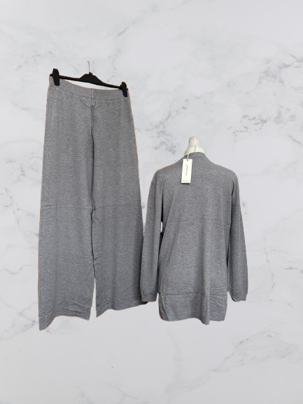 Voyelles V Neck Lounge Set Colour Grey One Size 10-18