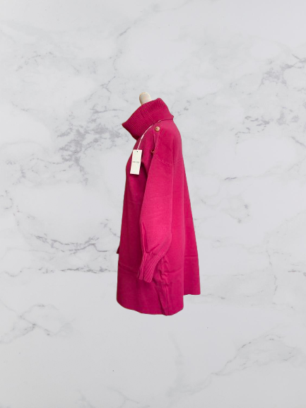 Rosy Days Roll Neck Jumper Dress Colour Pink One Size 12-22
