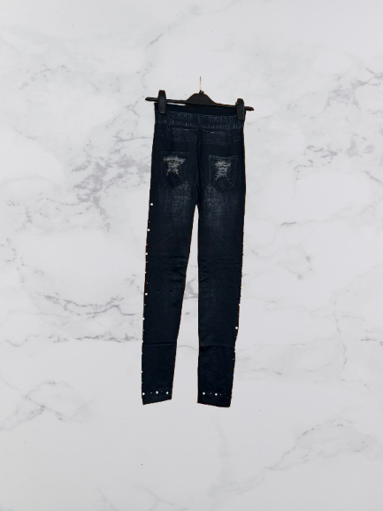 Bella Sirena Pearl Detail Leggings Colour Black One Size 8-12