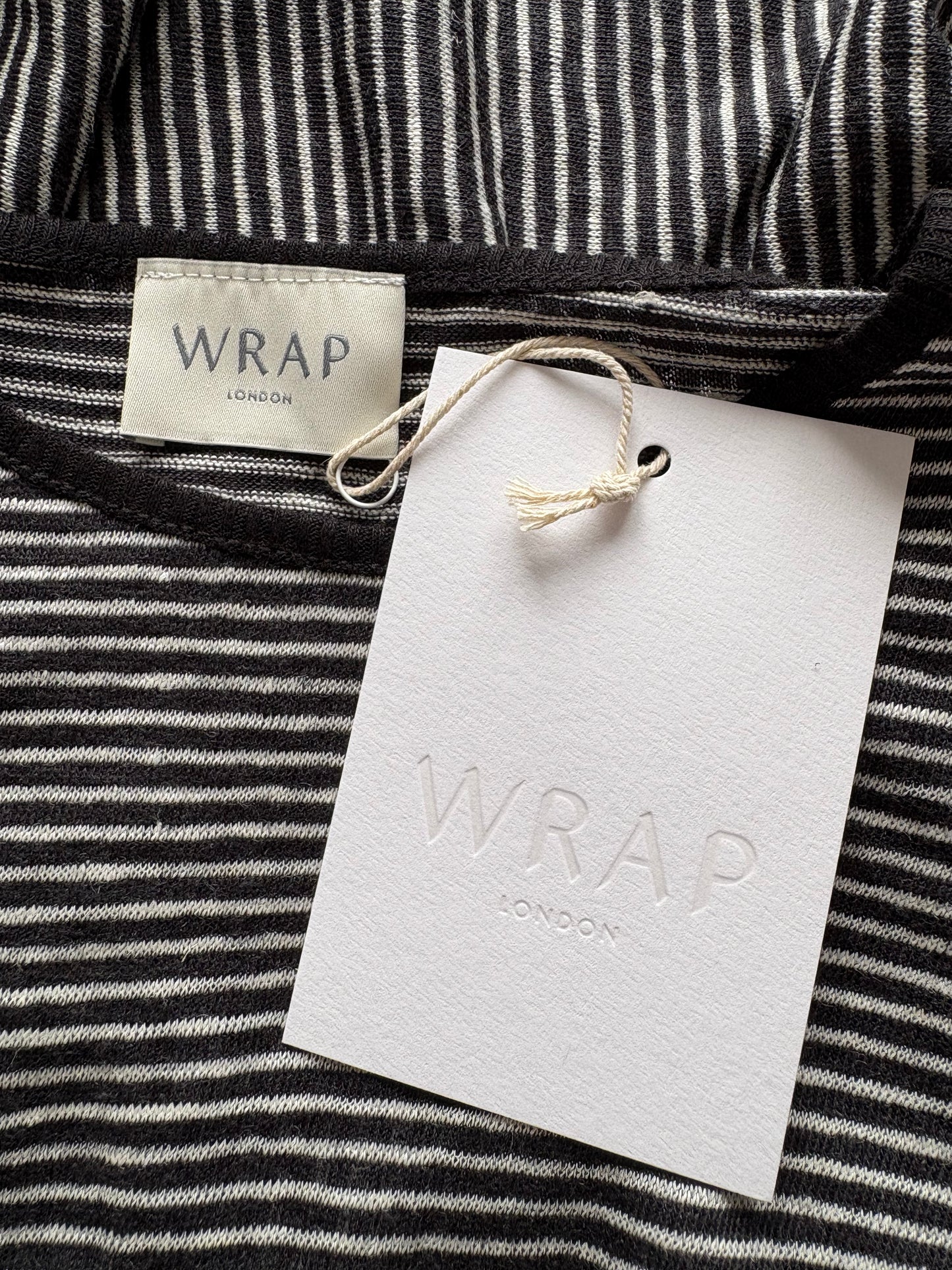 Wrap London Linen 3/4 Sleeve Top Colour Graphite Size 10