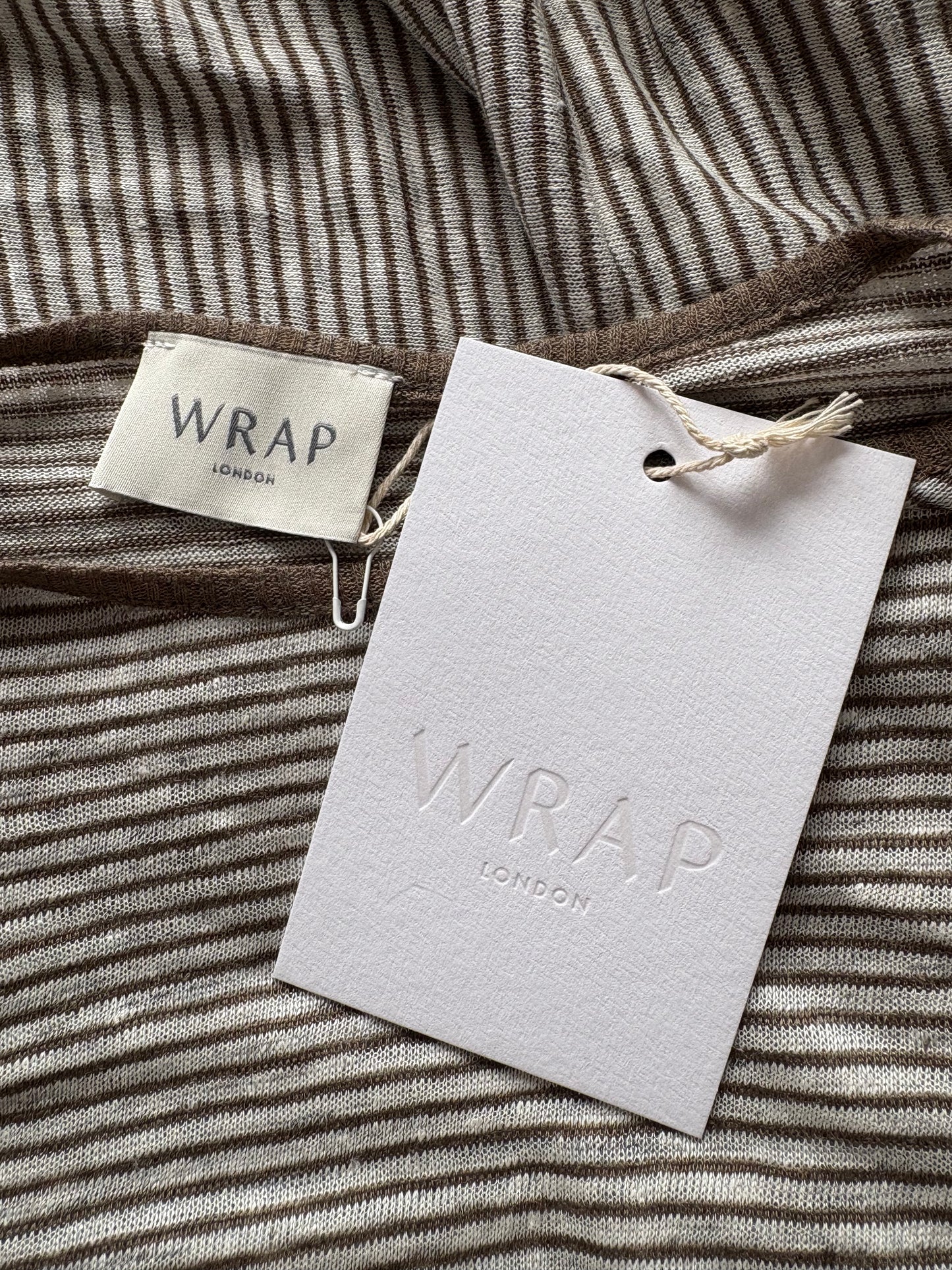 Wrap London Linen 3/4 Sleeve Top Colour Khaki Size 22
