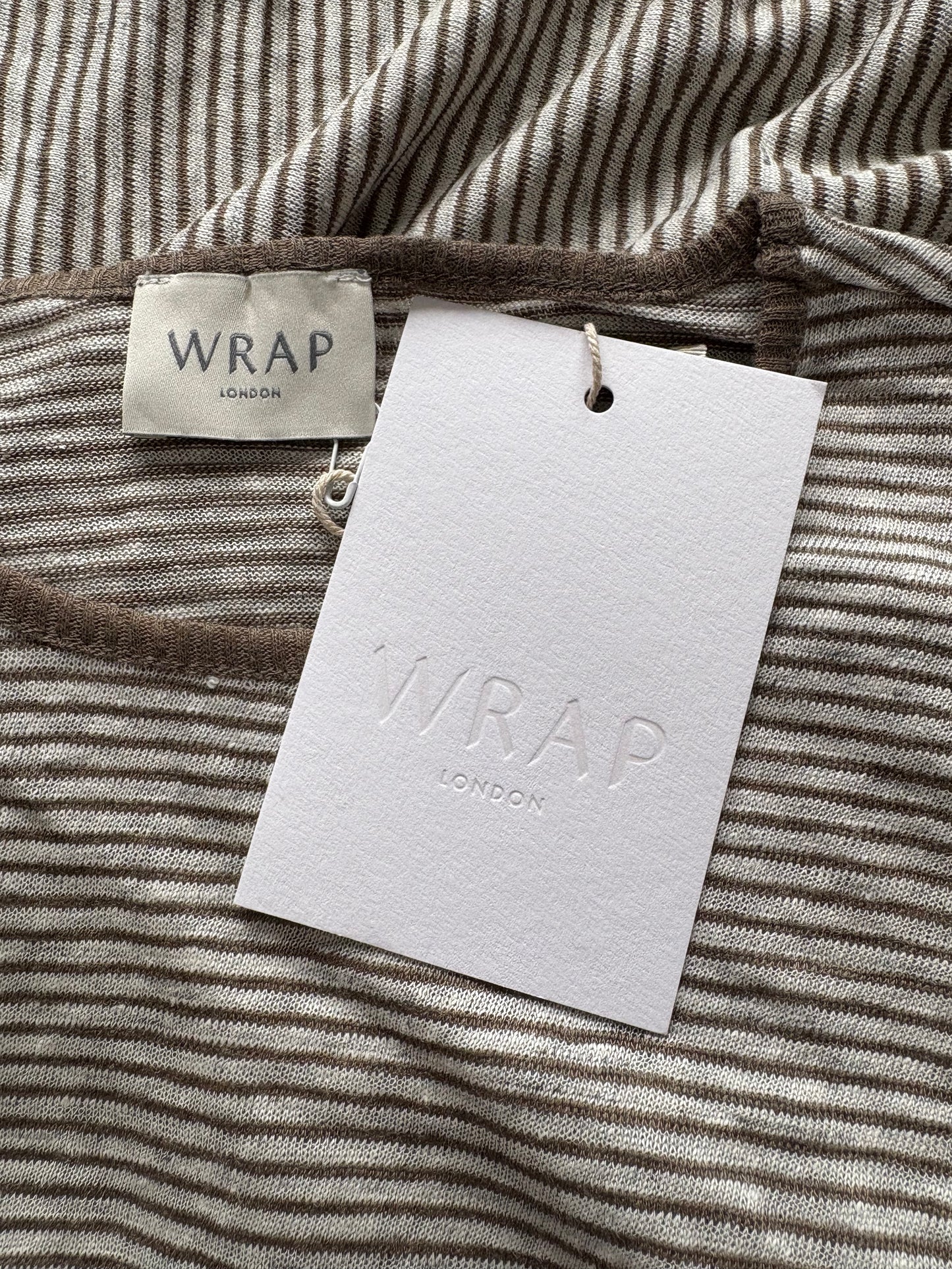 Wrap London Linen 3/4 Sleeve Top Colour Khaki Size 14