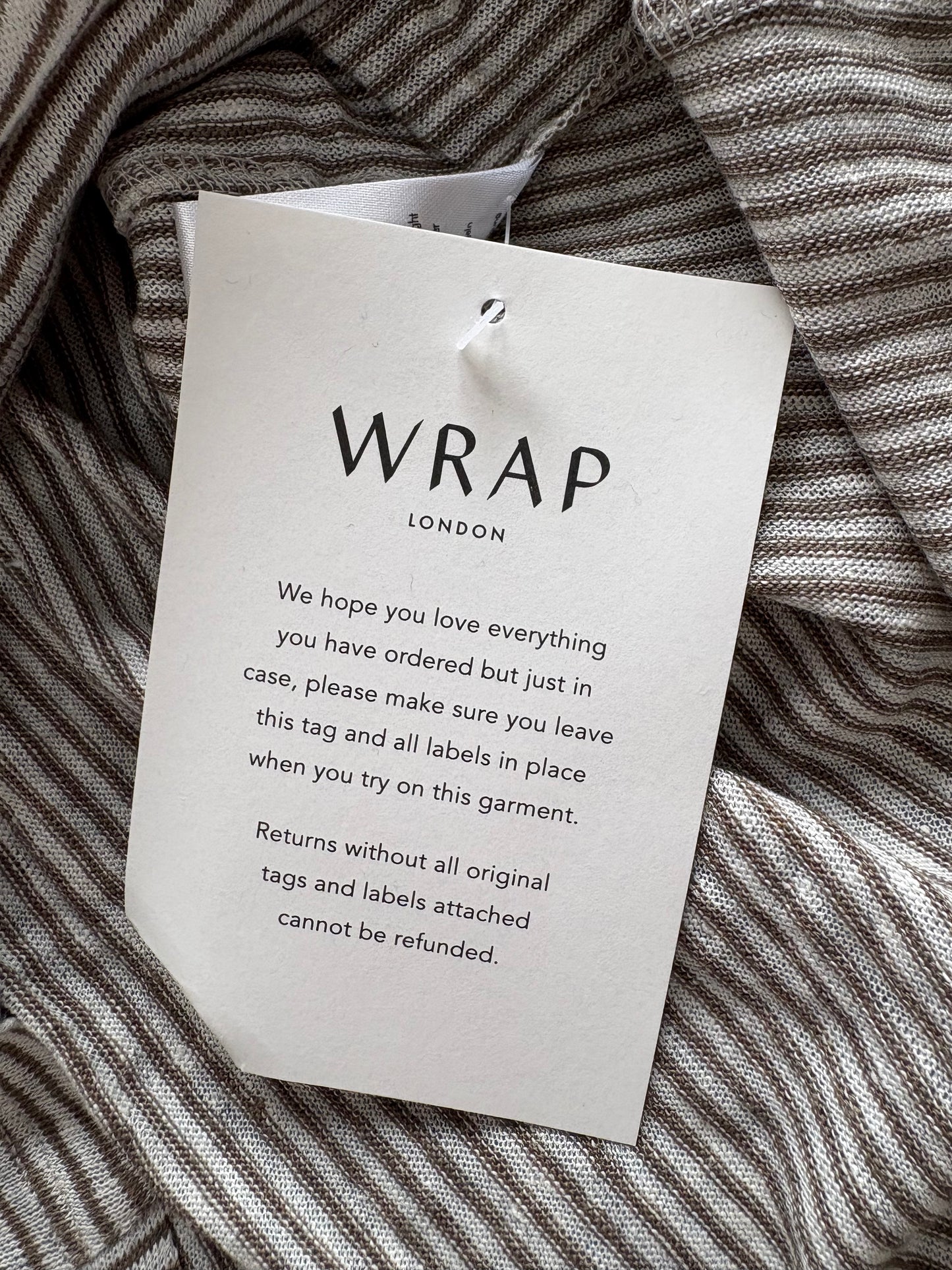 Wrap London Linen 3/4 Sleeve Top Colour Khaki Size 14