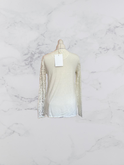 Wrap London Embroidered Long Sleeve Top Colour Cream Size 12
