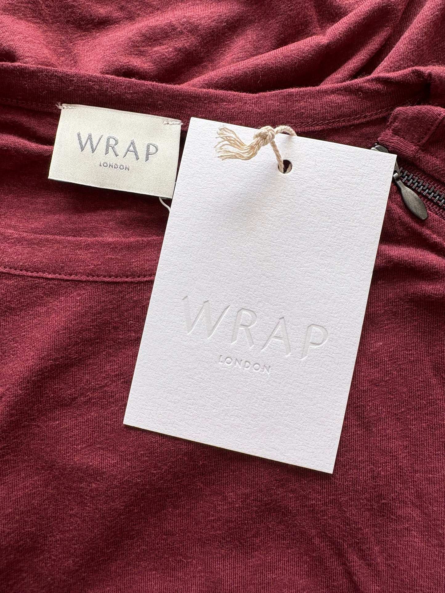 Wrap London Linen Blend Long Sleeve Top Colour Mahogany Size 14
