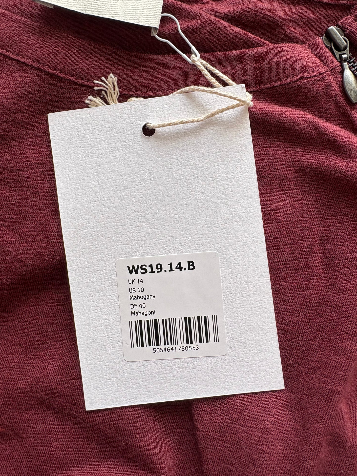 Wrap London Linen Blend Long Sleeve Top Colour Mahogany Size 14