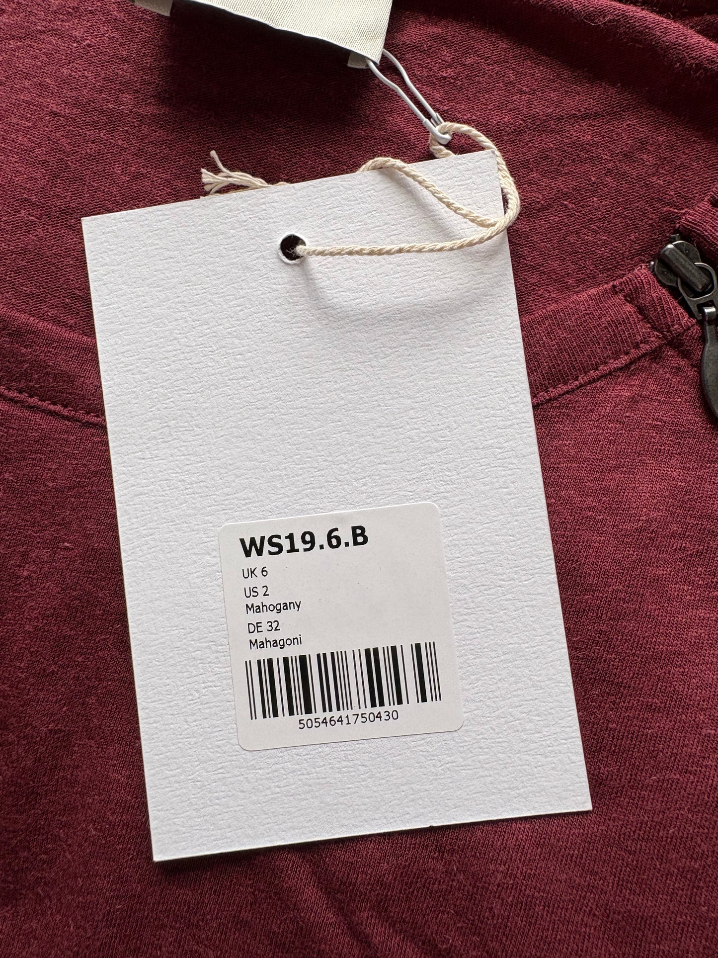 Wrap London Linen Blend Long Sleeve Top Colour Mahogany Size 6