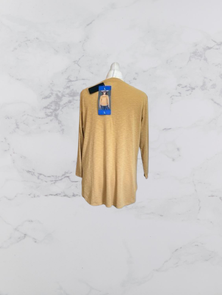 Kirkland Signature Ladies Cotton Slub Tee Size L Colour Mustard Yellow