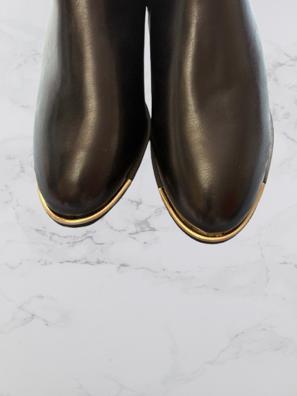V by Very Hayley Chain Trim Ankle Boots Colour Black Size 5
