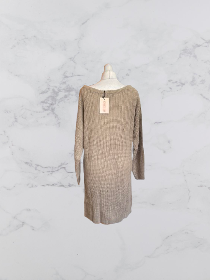 Missguided Off the Shoulder jumper dress Colour Taupe Size 10/12