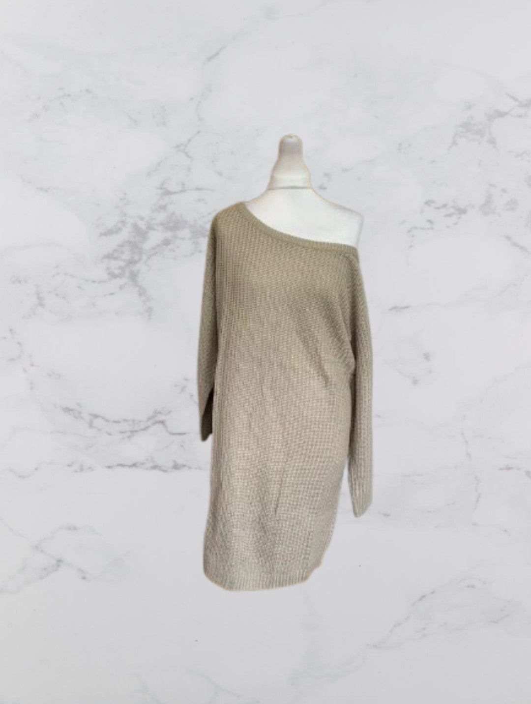 Missguided Off the Shoulder jumper dress Colour Taupe Size 10/12