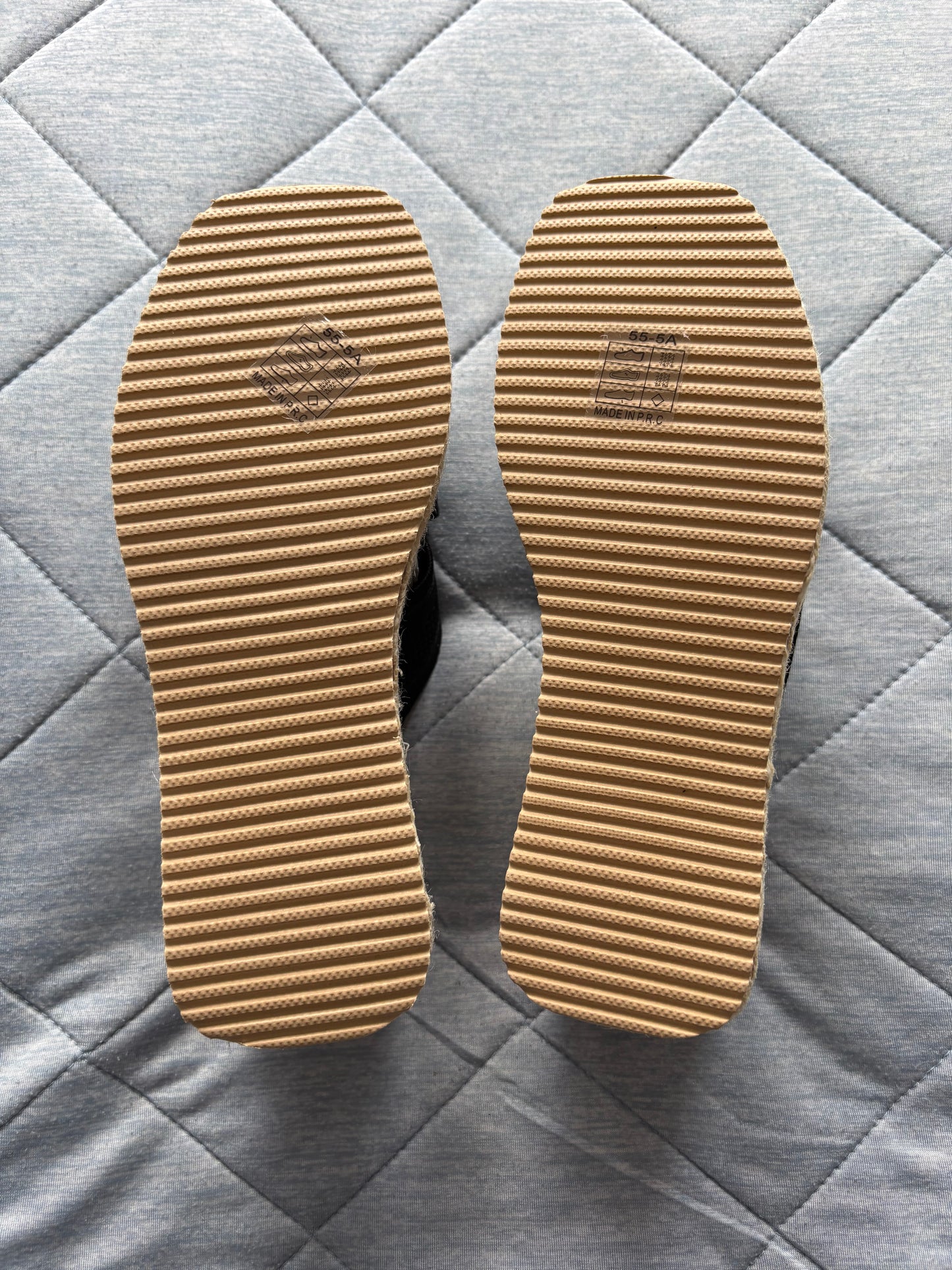 Mulanka Wedge Sandals Colour Black Size 37 UK Size 4