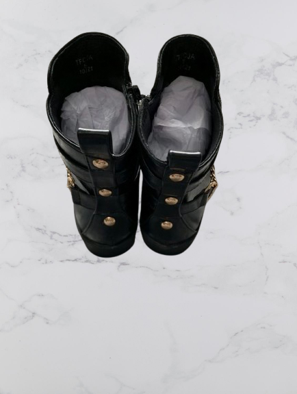 V by Very Hayley Chain Trim Ankle Boots Colour Black Size 5