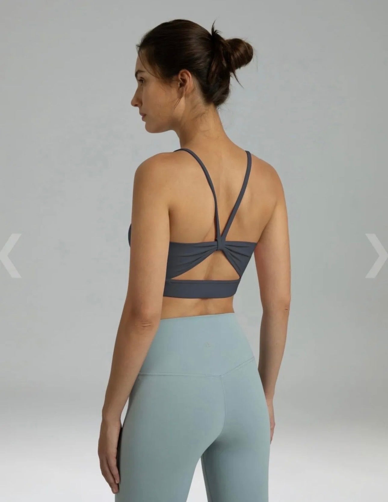 Colorfulkoala Dreamlux Bowknot Strappy Sports Top Colour Blue Ink