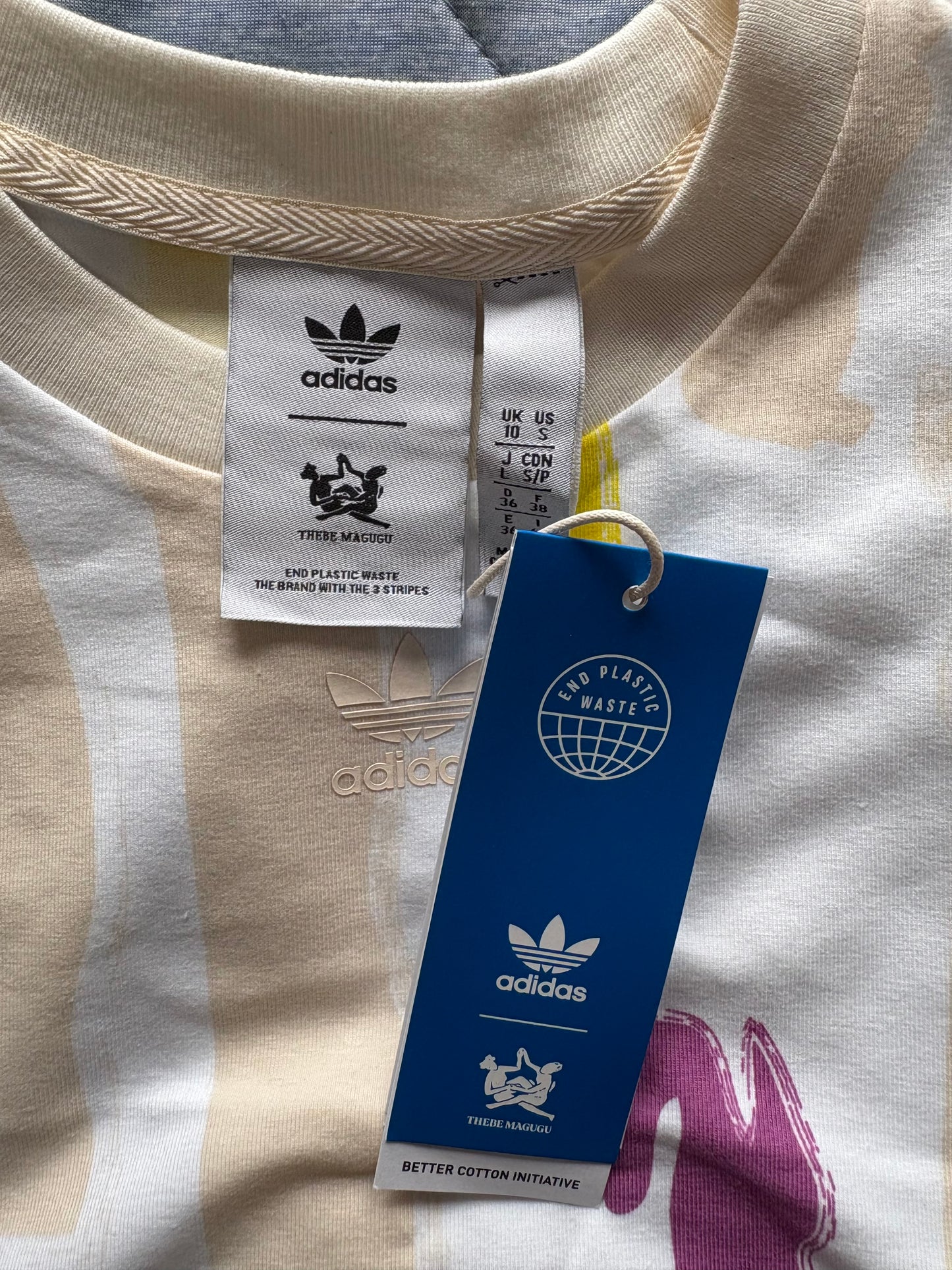 Adidas Originals sleeveless cropped tank Colour White Multi Size 10