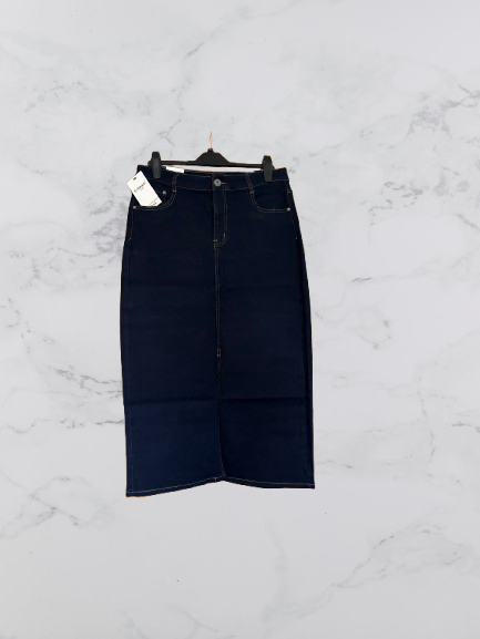G-Smack Long Denim Skirt Colour Dark Denim Size 16