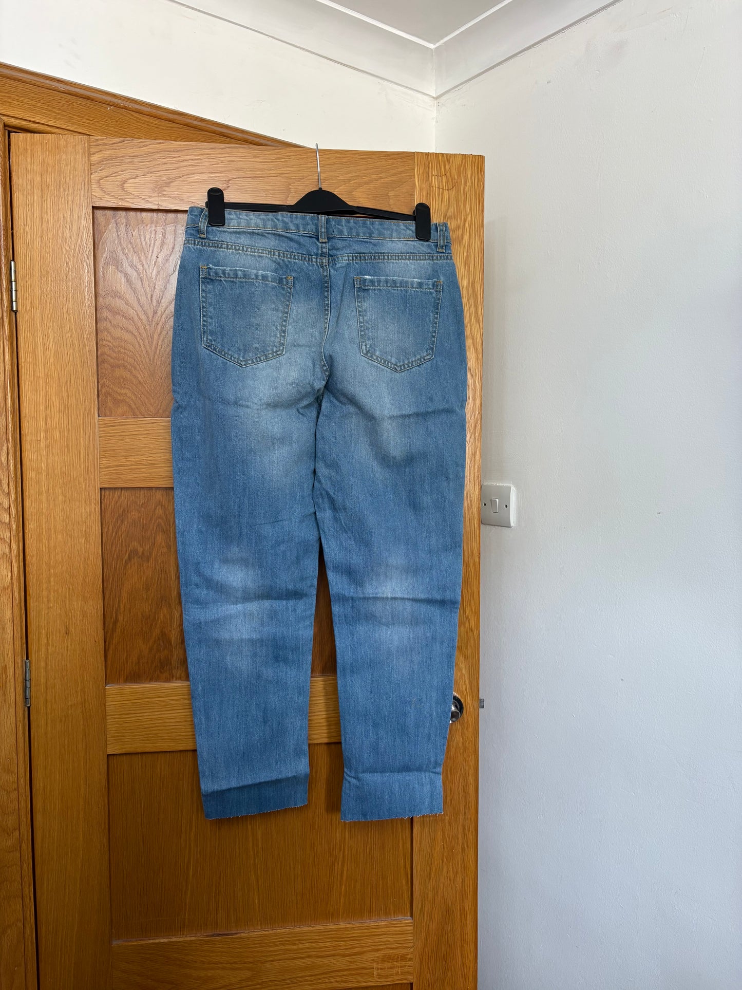 Boohoo High Waist Mom Jeans Colour Mid Blue Size 14