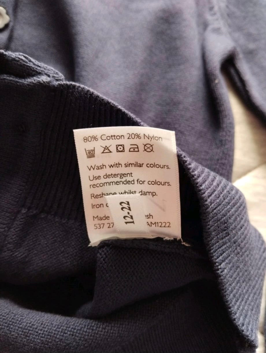 John Lewis Pocket Cardigan Colour Navy Size 3-4 Years