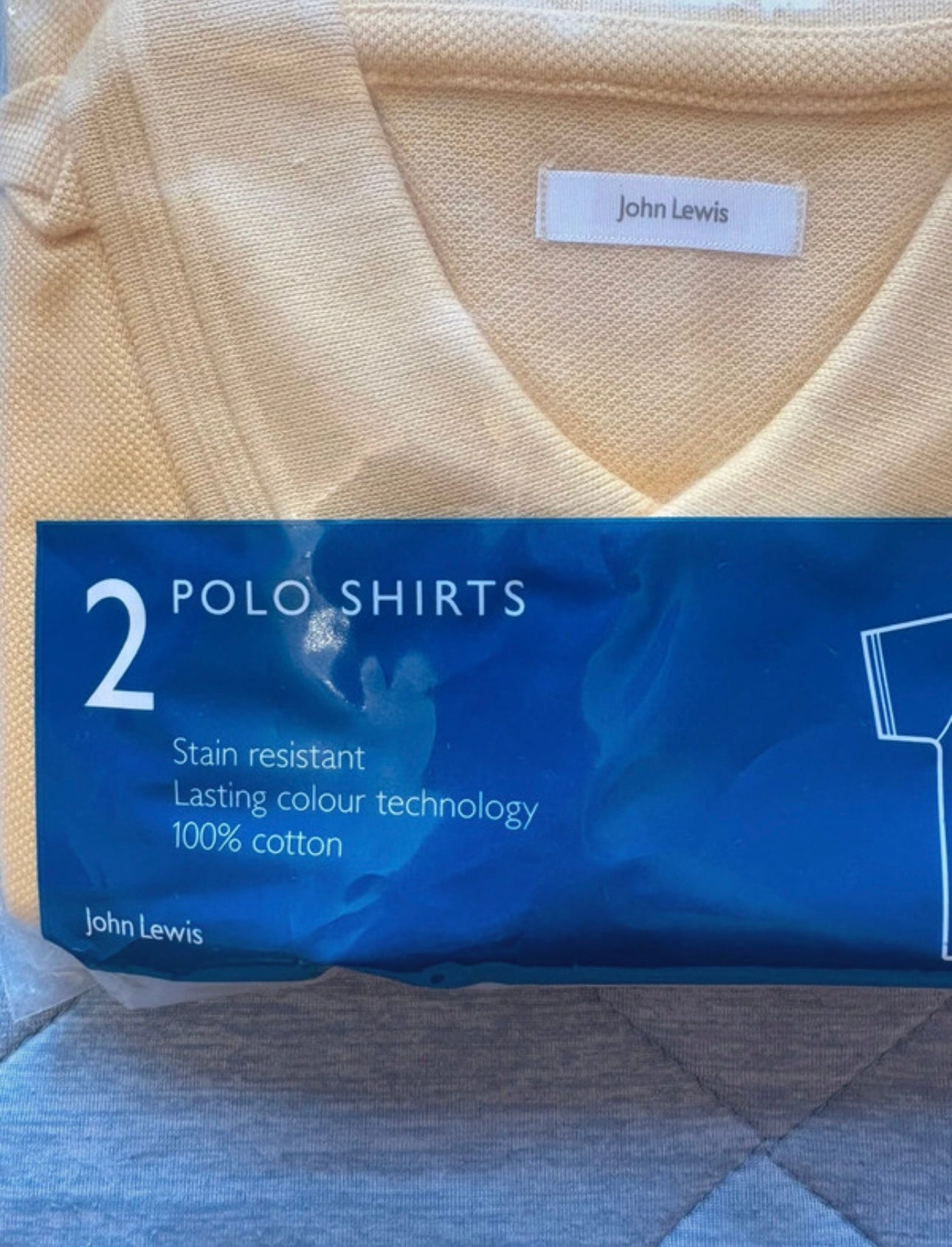John Lewis 2 Pack Short Sleeve Polo Shirts Colour Yellow Size 13 Years
