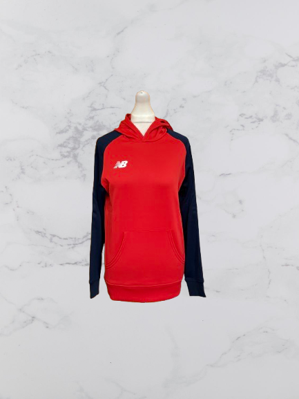 New Balance Hooded Jumper Colour Red/Navy Size 12