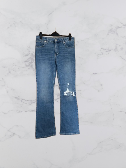 Free People We The Free 'Carmen' Flare Ripped Jeans Size 28 UK Size 12 Colour Indigo