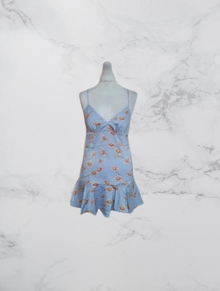 Urban Outfitters Finley Flirty Mini Dress Colour Light Blue Multi Size XXS