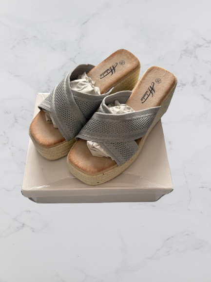 Mulanka Wedge Sandals Colour Silver Size 38 UK Size 5