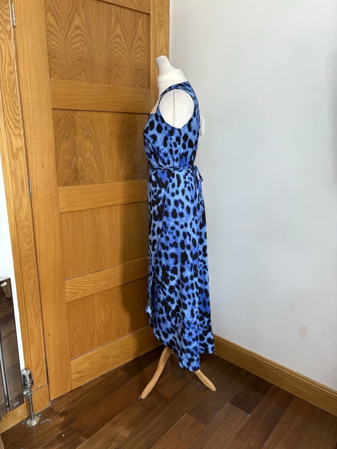Dancing Leopard Kyla Leopard Sleeveless Wrap Dress Colour Blue/Black Size 10