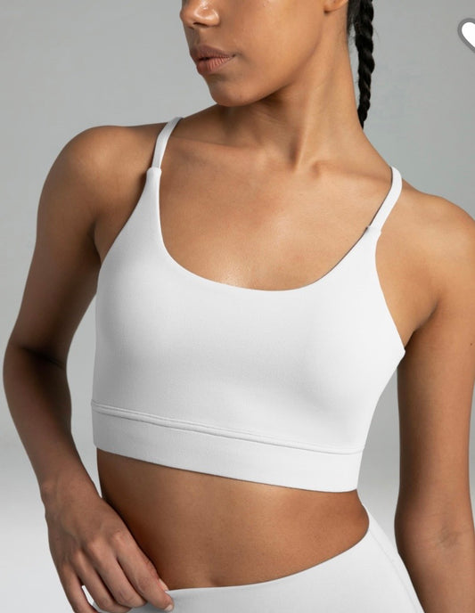 Colorfulkoala Dreamlux Bowknot Strappy Sports Top Colour White