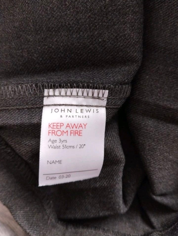 John Lewis Pleated Skirt Colour Grey Size 3 Years
