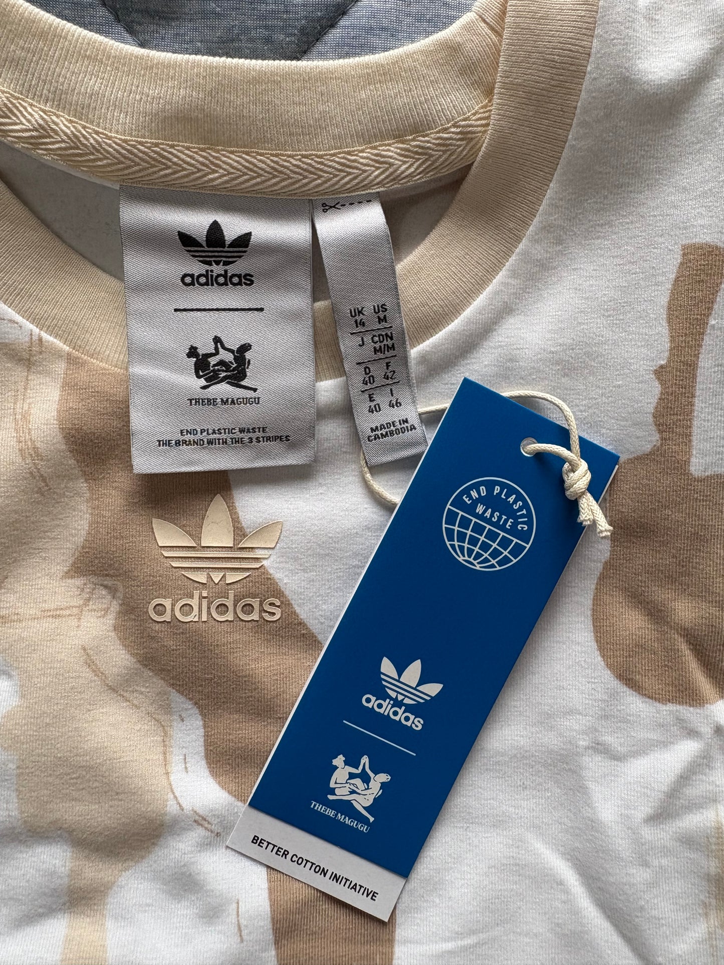Adidas Originals Sleeveless Cropped Tank Top Colour White Multi Size 14