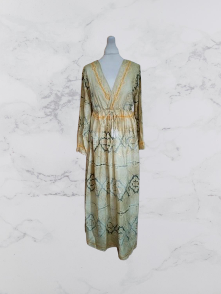 Cherish Long Sleeve Boho Dress Colour Yellow Multi One Size 8-16