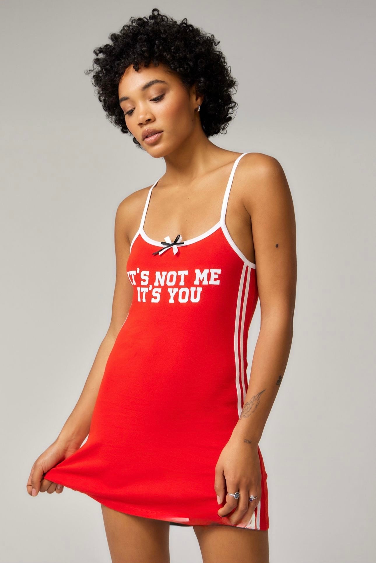 Urban Outfitters 'It's not me it's you' Mini Dress Colour Red /White Size L