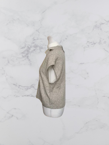 Mango Knitted polo-neck gilet Colour Beige Size S