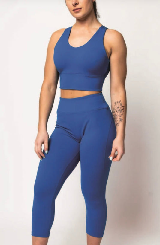 Supremacy Peak Longline Bra Top Colour Blue