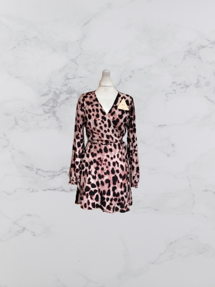 Dancing Leopard Ginger Mini Wrap Dress Colour Leopard Size 14