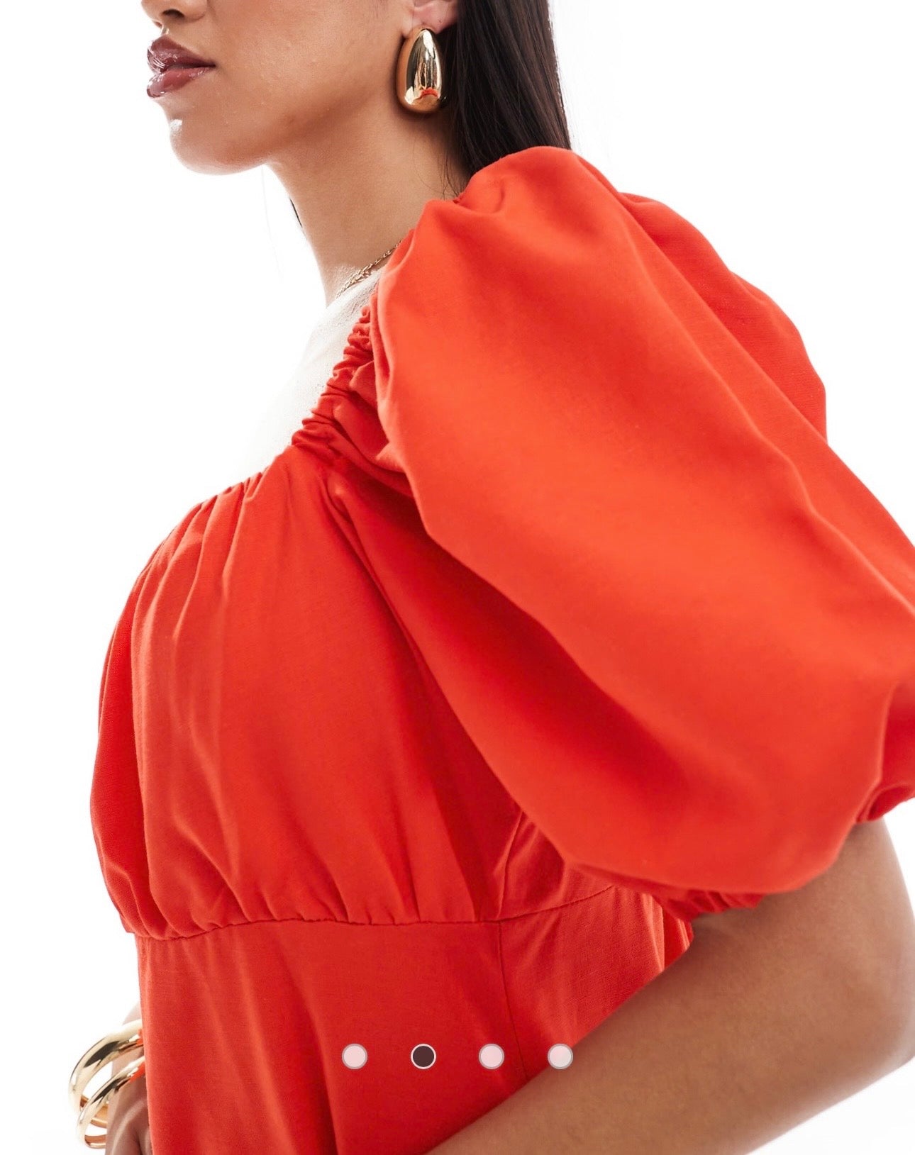 River Island Signature to Go Milkmaid Midi Dress Colour Red Size 12