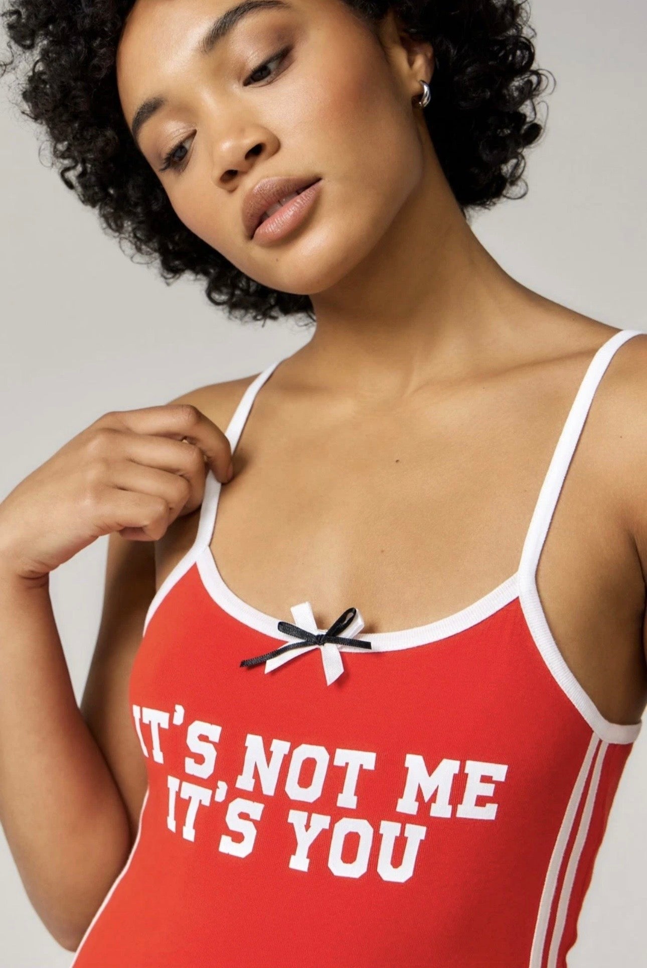 Urban Outfitters 'It's not me it's you' Mini Dress Colour Red/White Size L