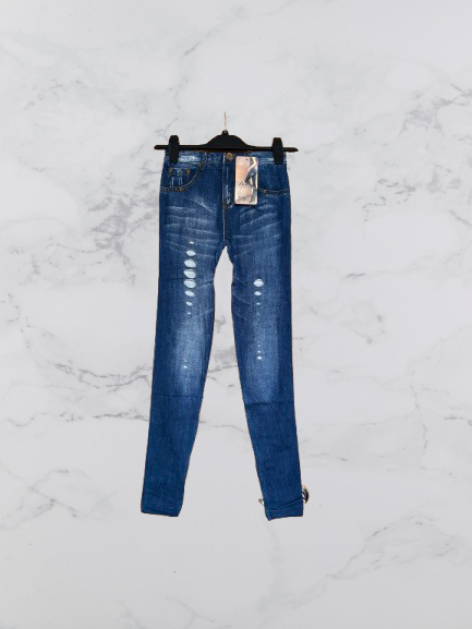 Bella Sirena Ripped Detail Leggings Colour Dark Blue One Size 8-12